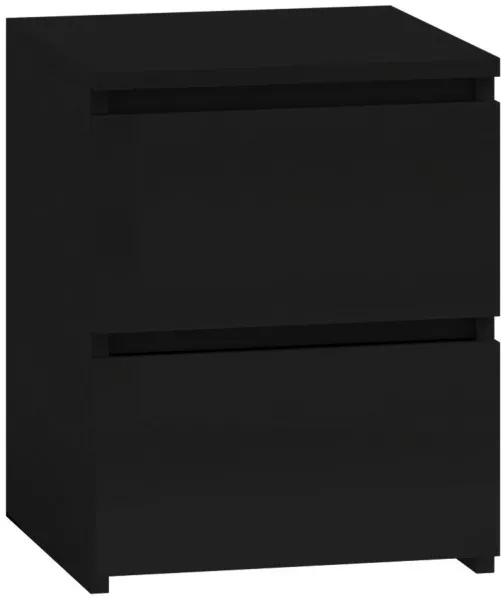 Topeshop M2 CZERŃ nightstand/bedside table 2 drawer(s) Black