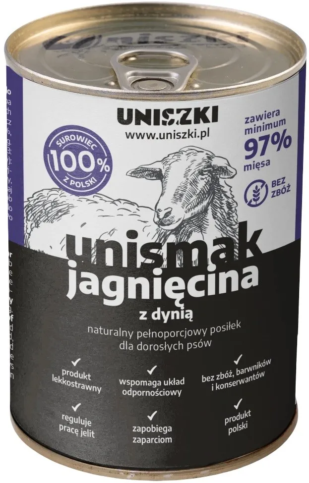 UNISZKI UNIsmak Lamb with pumpkin - wet dog food - 400g