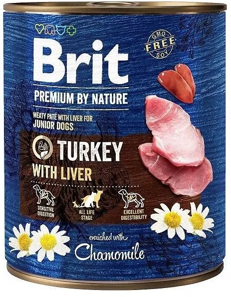 BRIT Premium by nature Junior Turkey with Liver - wet dog food - 800g