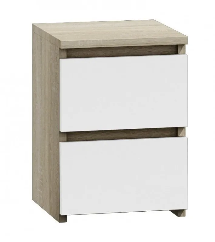 Topeshop M2 SONOMA MIX nightstand/bedside table 2 drawer(s) Oak, White