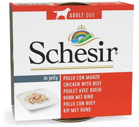 SCHESIR in jelly Chicken with beef - wet dog food - 150 g