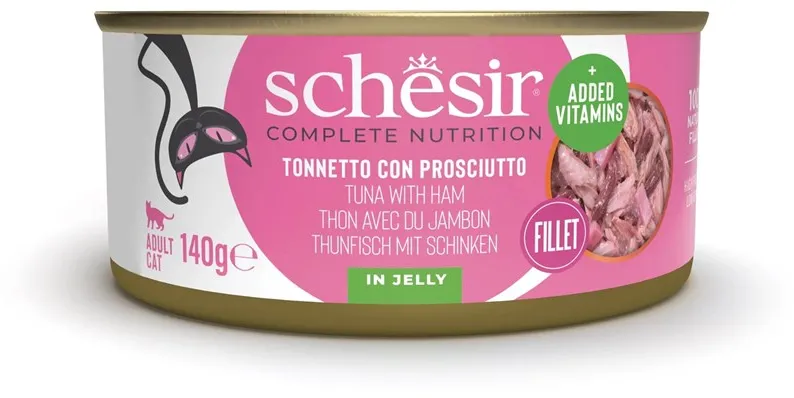 SCHESIR Tuna with ham in broth - wet cat food - 140g