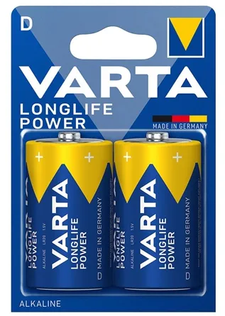 BATERIE ALCALINA LONGLIFE POWER LR20 BLISTER 2BUC VARTA
