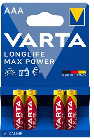 BATERIE ALCALINA MAX POWER LR03 BLISTER 4 BUC VARTA