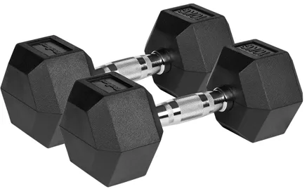 GANTERE DUMBBELL HEX FONTA CAUCIUCATA 2X10KG REBEL ACTI