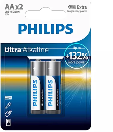 BATERIE ULTRA ALKALINE LR6 AA BLISTER 2 BUC PHILIPS