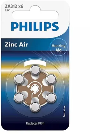 BATERIE AUDITIVA ZINC AIR BLISTER 6 BUC PHILIPS
