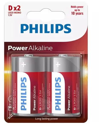 BATERIE POWER ALKALINE LR20 D BLISTER 2 BUC PHILIPS