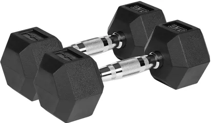 GANTERE DUMBBELL HEX FONTA CAUCIUCATA 2X5KG REBEL ACTIV
