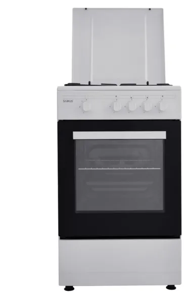 Aragaz Samus SM450ABS, 4 arzatoare, 50 cm x 50 cm, Cuptor pe gaz, 49 litri, Siguranta plita + cuptor