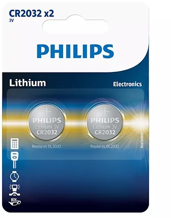 BATERIE LITHIUM CR2032 BLISTER 2 BUC PHILIPS