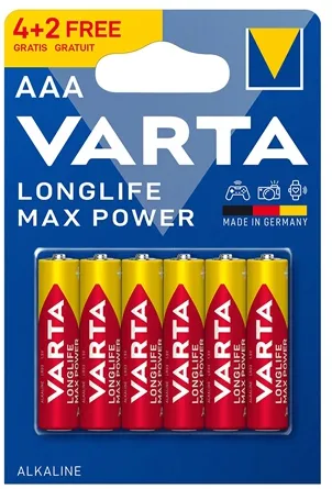 BATERIE ALCALINA MAX POWER LR03 BLISTER 6 BUC VARTA