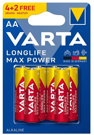 BATERIE ALCALINA MAX POWER LR06 BLISTER 6 BUC VARTA