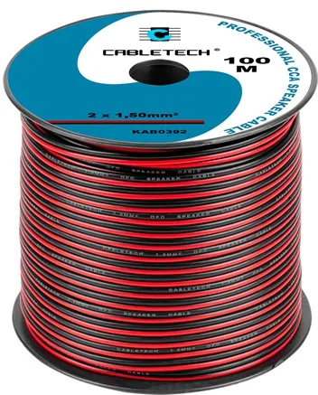 CABLU DIFUZOR CCA 2X1.50MM ROSU/NEGRU 100M