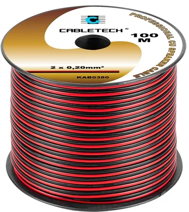 CABLU DIFUZOR CUPRU 2X0.20MM ROSU/NEGRU 100M