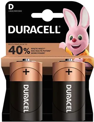 BATERIE ALCALINA LR20 BLISTER 2 BUC DURACELL