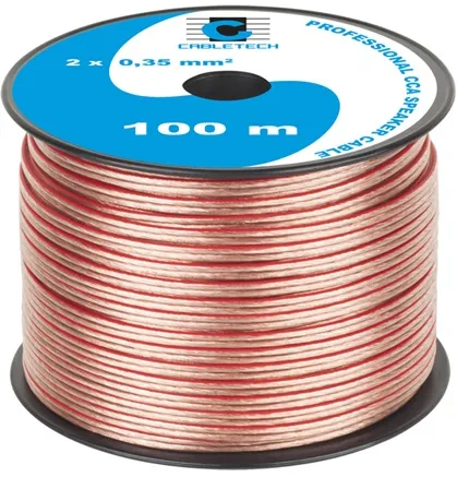 CABLU DIFUZOR CCA 2X0.35MM TRANSPARENT 100M