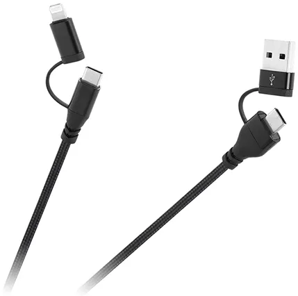 CABLU USB A/C - USB C/LIGHTNING (2+2) 1M