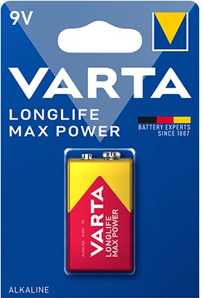 BATERIE ALCALINA MAX POWER 9V BLISTER 1 BUC VARTA