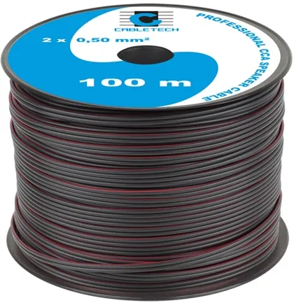 CABLU DIFUZOR CCA 2X0.50MM NEGRU 100M