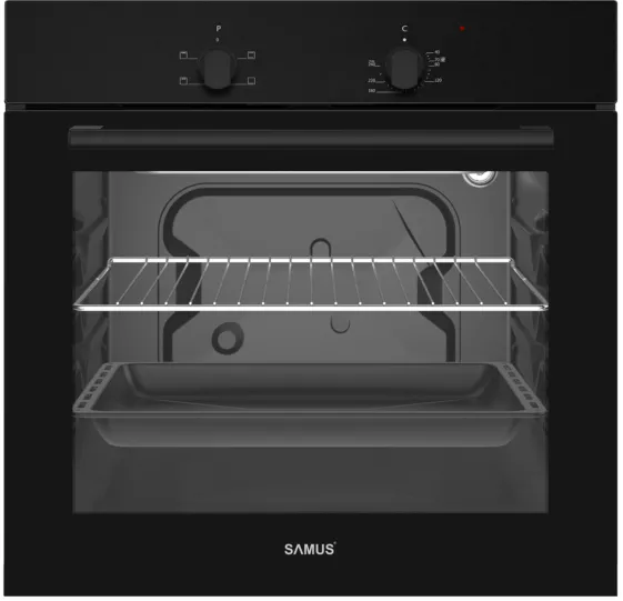 Cuptor incorporabil Samus SC620G4B, 62 l, 2200 W, Grill, 4 functii, Iluminare interioara, Negru