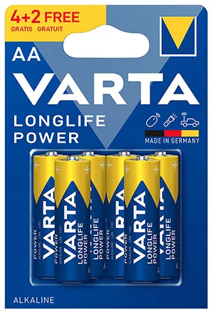 BATERIE ALCALINA LONGLIFE POWER LR06 BLISTER 6BUC VARTA