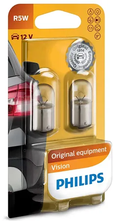 SET 2X BEC AUTO 12V 5W BA15S VISION PHILIPS