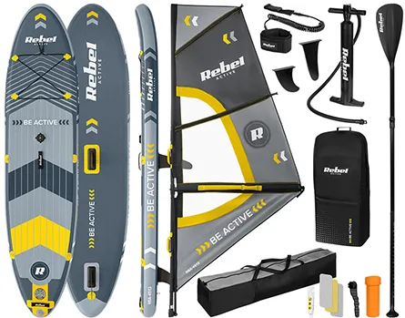 Rebel SET PLACA GONFLABILA WINDSURFING SUP 305X76X15 CM