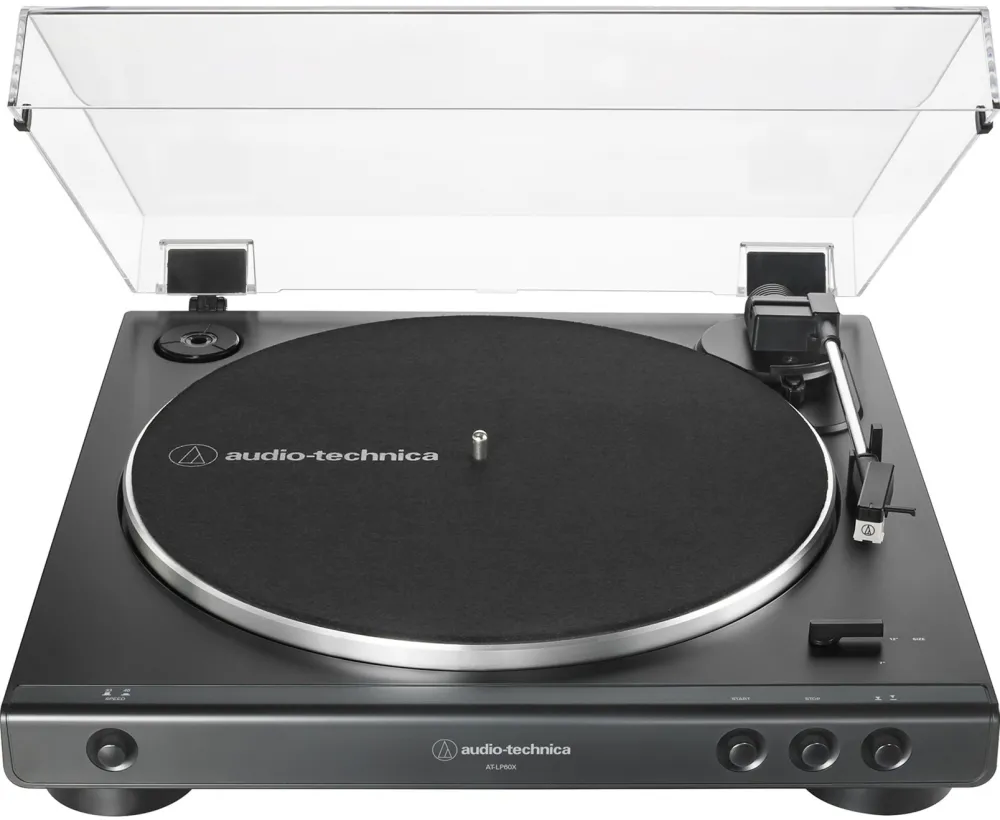 Pick-up Audio Technica Audio-Technica AT-LP60XBK, record player (black, integrated phono preamplifier, fully automatic operation)