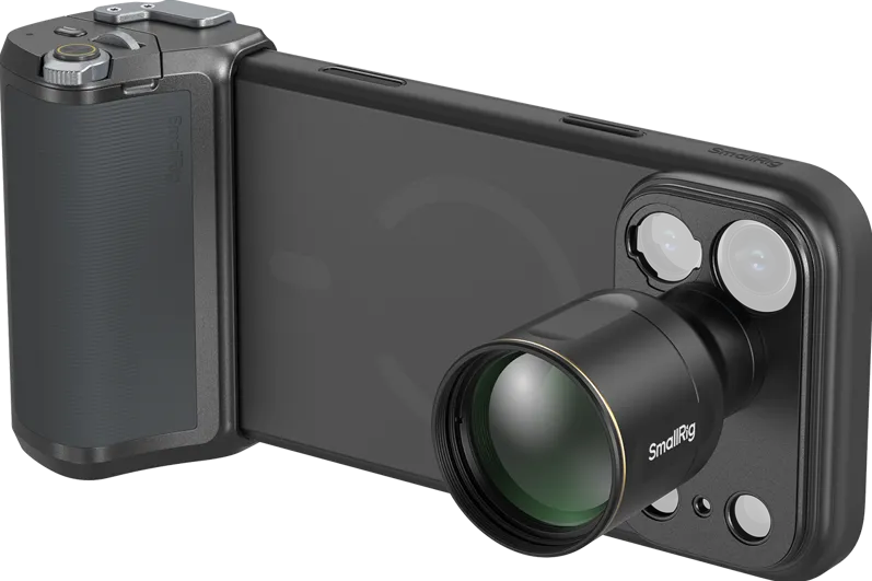 Kit obiectiv telefoto 3.5x cu maner SmallRig 6737 pentru iPhone 18 Pro / 17 Pro