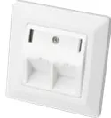 Placa frontala Keystone Digitus DN-93801-1 2x RJ45 cu capace antipraf 80x80 mm alb