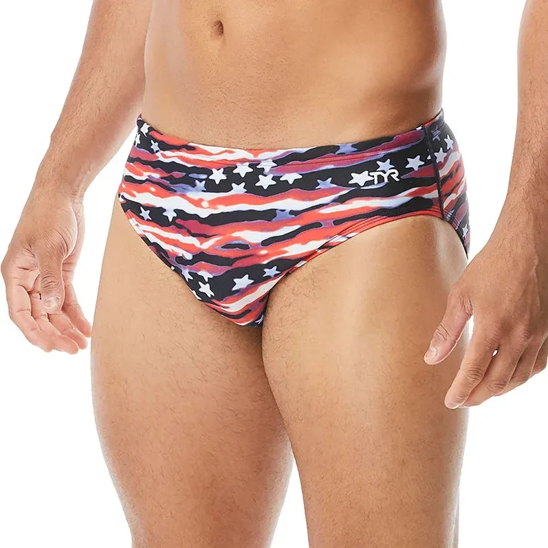 TYR - costum inot barbati tip slip - All American Racer - rosu I alb I blue - 36