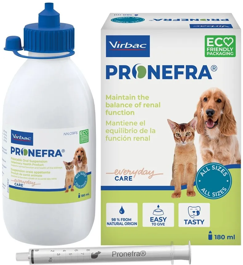 Supliment pentru rinichi caini si pisici Virbac Pronefra 180 ml