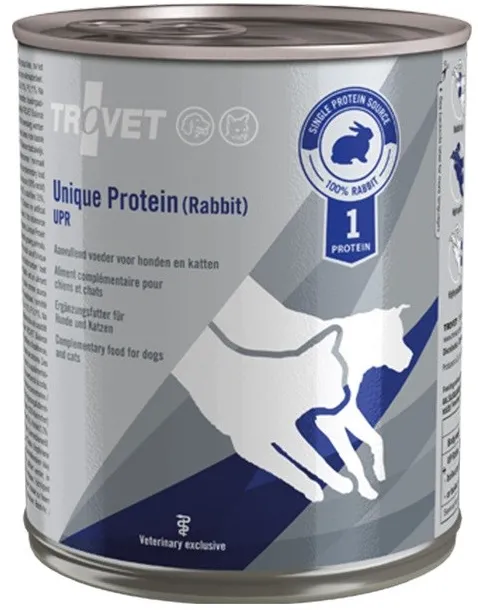 Hrana umeda pentru caini si pisici TROVET Unique Protein UPR iepure 800 g