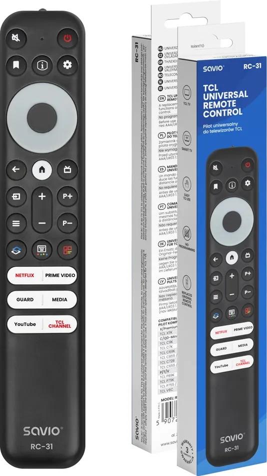 Telecomanda universala SAVIO RC-31 pentru TCL smart TV