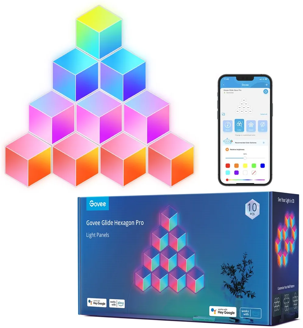 Govee Panouri luminoase inteligente Hexa Pro RGBIC