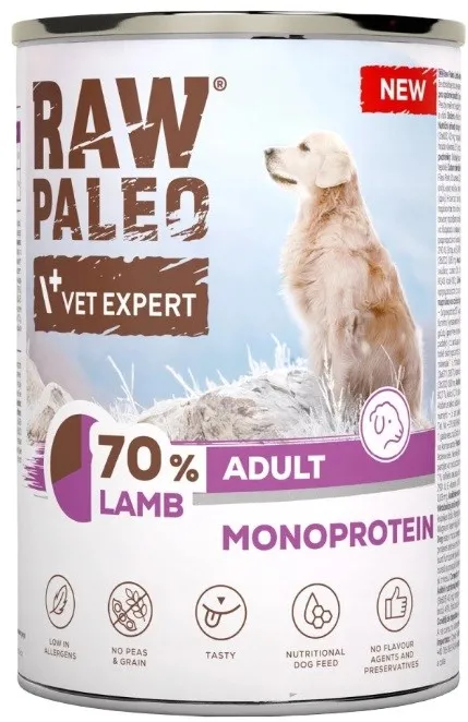 VETEXPERT Raw Paleo Mono Lamb - wet dog food - 400g