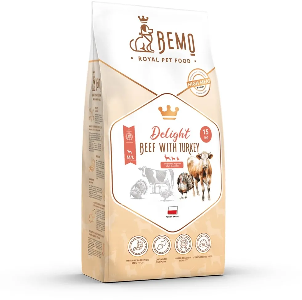 BEMO Delight Beef with turkey - dry dog food - 15kg