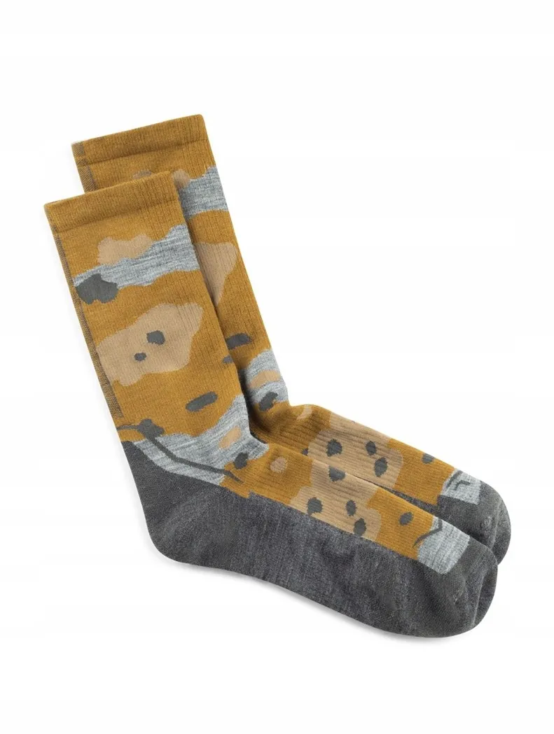 BUFF Merino Lightweight Crew Sock LWC2 Umber Socks, Yellow L