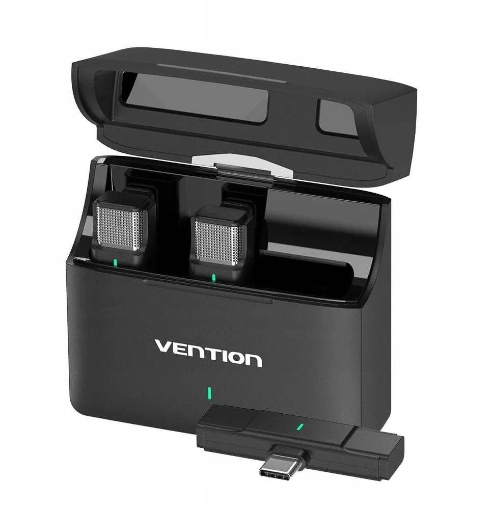 Set of 2 Vention USB-C microphones + charging case
