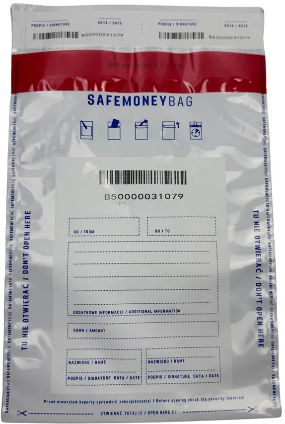 Bestpak SAFEMONEYBAG Safe deposit envelopes white B5 190mmx260mm+35mm 100 pieces