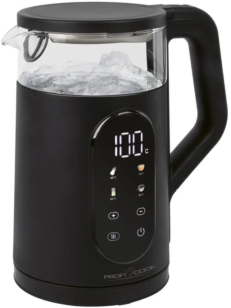 ProfiCook PC-WK 1328 electric kettle 1.7 L 2200 W Black, Transparent