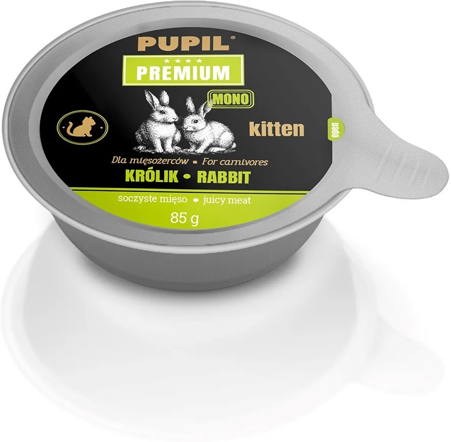 PUPIL Premium Kitten rabbit mono - wet cat food - 85g