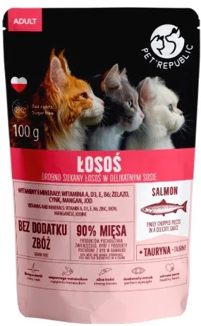 PET REPUBLIC Adult Salmon finely chopped - wet cat food- 100 g