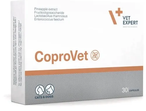 Supliment impotriva coprofagiei pentru caini si pisici VetExpert CoproVet 30 capsule