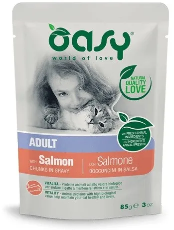 OASY Chunks in gravy Salmon - wet cat food - 85g