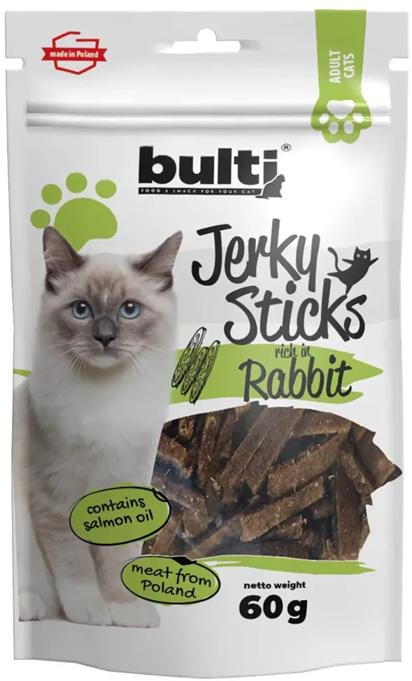 BULTI Jerky sticks rich in rabbit - cat treats - 60g