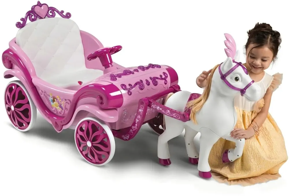 Huffy Electric Disney Princess carriage with horse 6 V pink