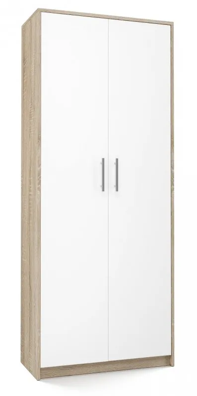 Filing cabinet OLIV 2D 74x35x180 cm, Sonoma/White