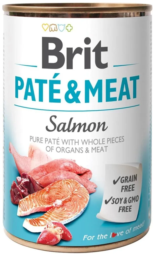 BRIT Paté & Meat with Salmon - wet dog food - 400g